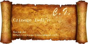 Czinege Iván névjegykártya